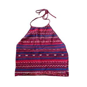 !!3 for $20!! Forever 21 printed Halter crop top size large